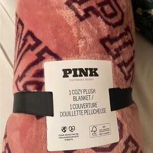 PINK Victoria's Secret Plush Blanket in Pink and Purple